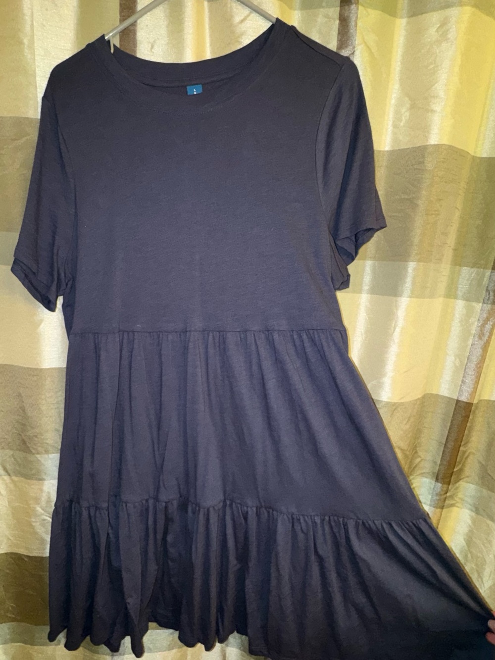 Old Navy Black Short Sleeve Tiered Dress